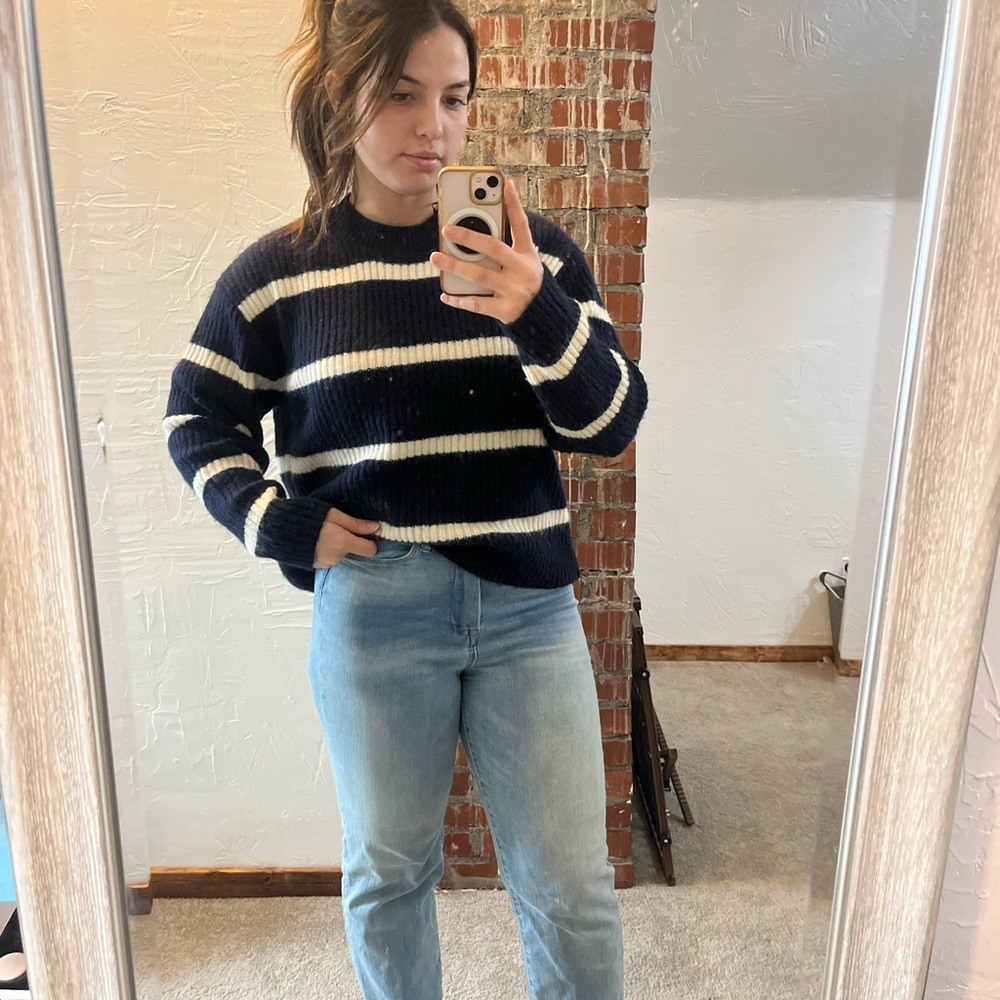 Striped Navy and White Sweater